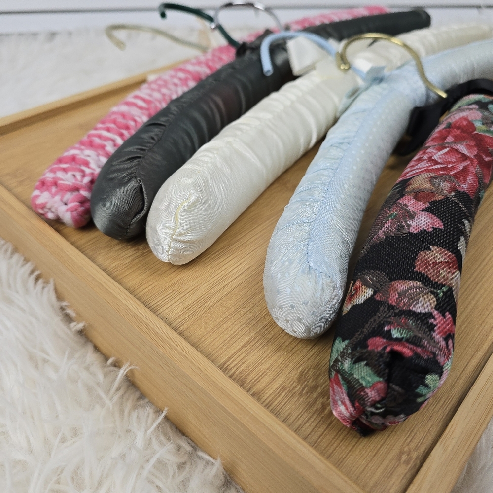 Floral, Satin, and Crochet Padded Hangers Set - Picture 8 of 9